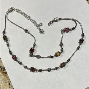 Brighton Silver Necklace with Multicolor Beads